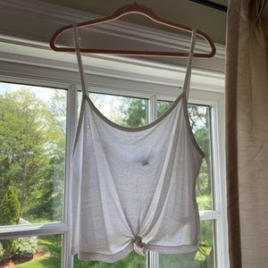 TOPSHOP white crop top with tie